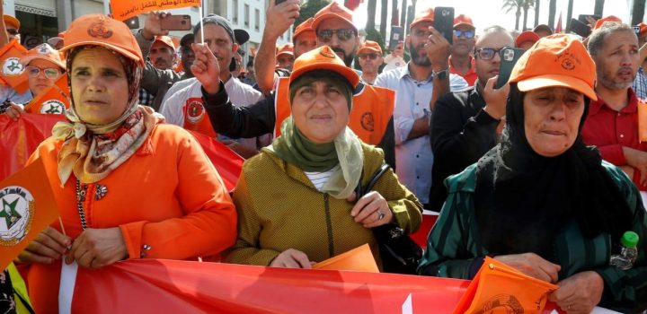 maroc contre la vie chere luntm proche des islamistes du pjd mobilise des centaines de personnes