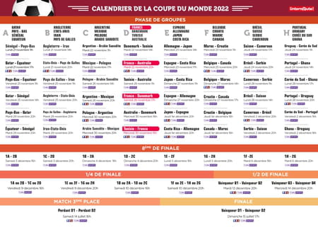calendrier coupe du monde maroc dates heures et diffusion des matchs